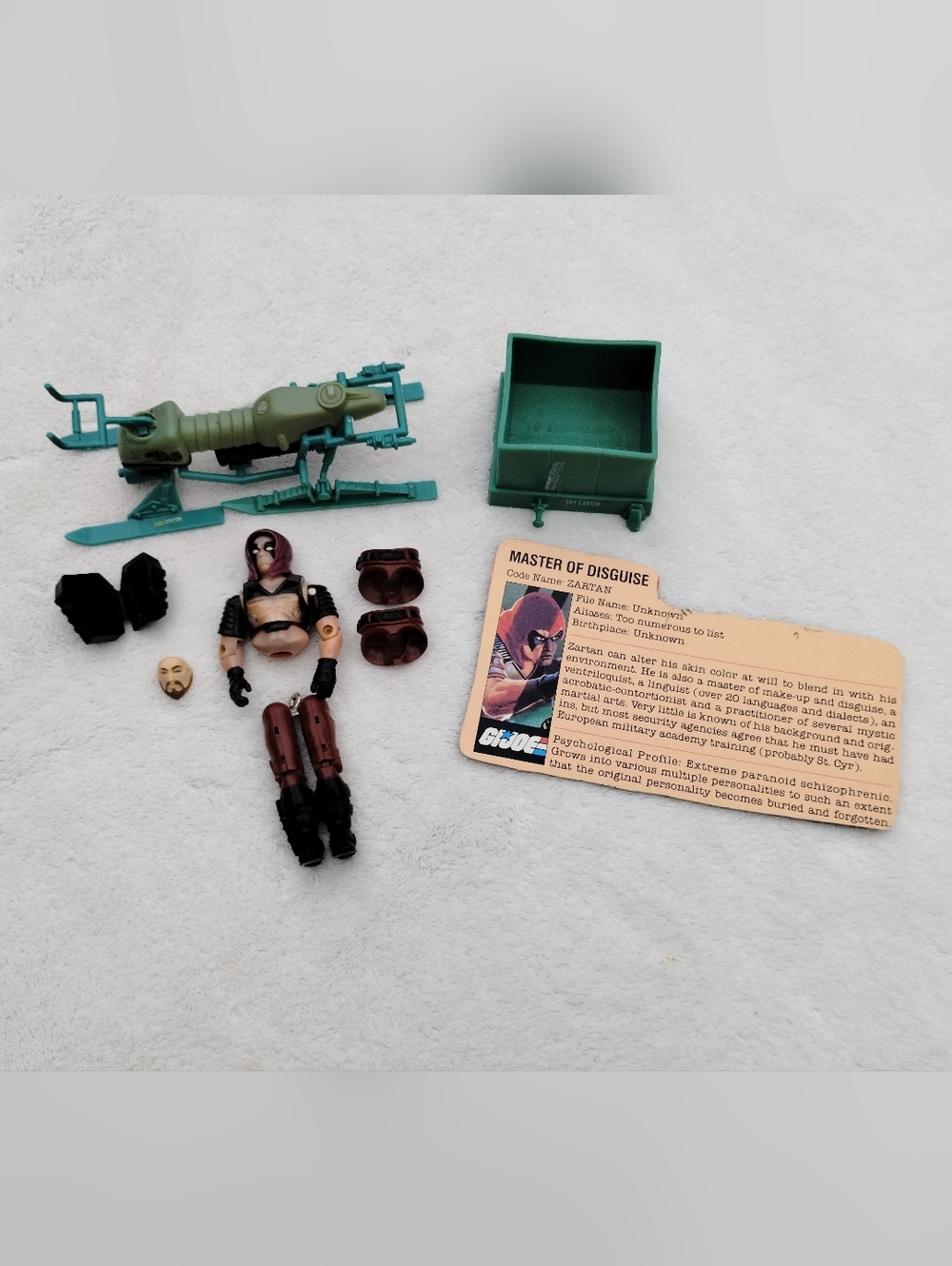 GI Joe Zartan Master Of Disguise Vintage Action Figure Swamp Skiier File Card